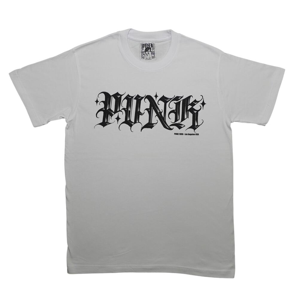 Punk Letras Los Angeles White 100% Cotton Short Sleeve White sz XL